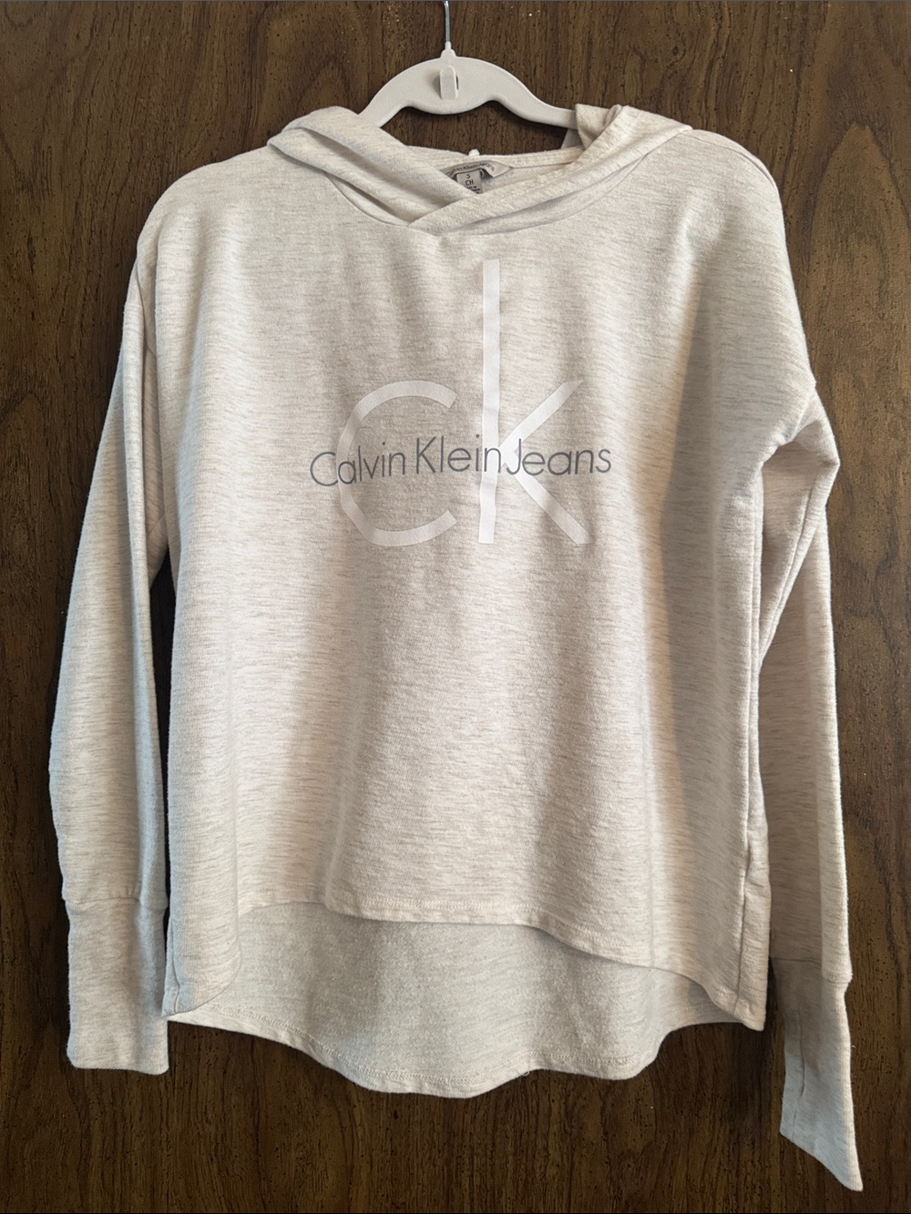 Calvin Klein Jeans Light Cream Logo Hoodie Sweater